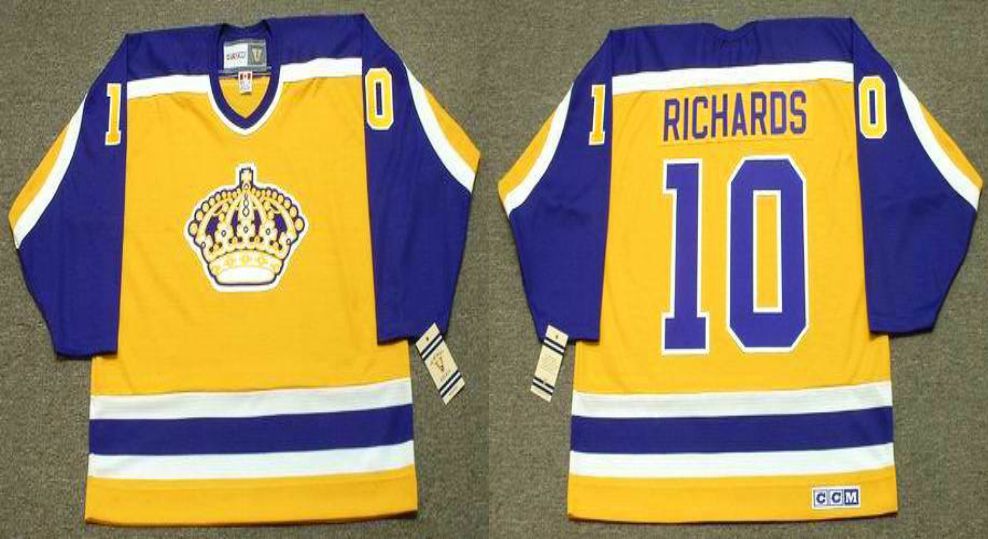 2019 Men Los Angeles Kings #10 Richards Yellow CCM NHL jerseys->los angeles kings->NHL Jersey